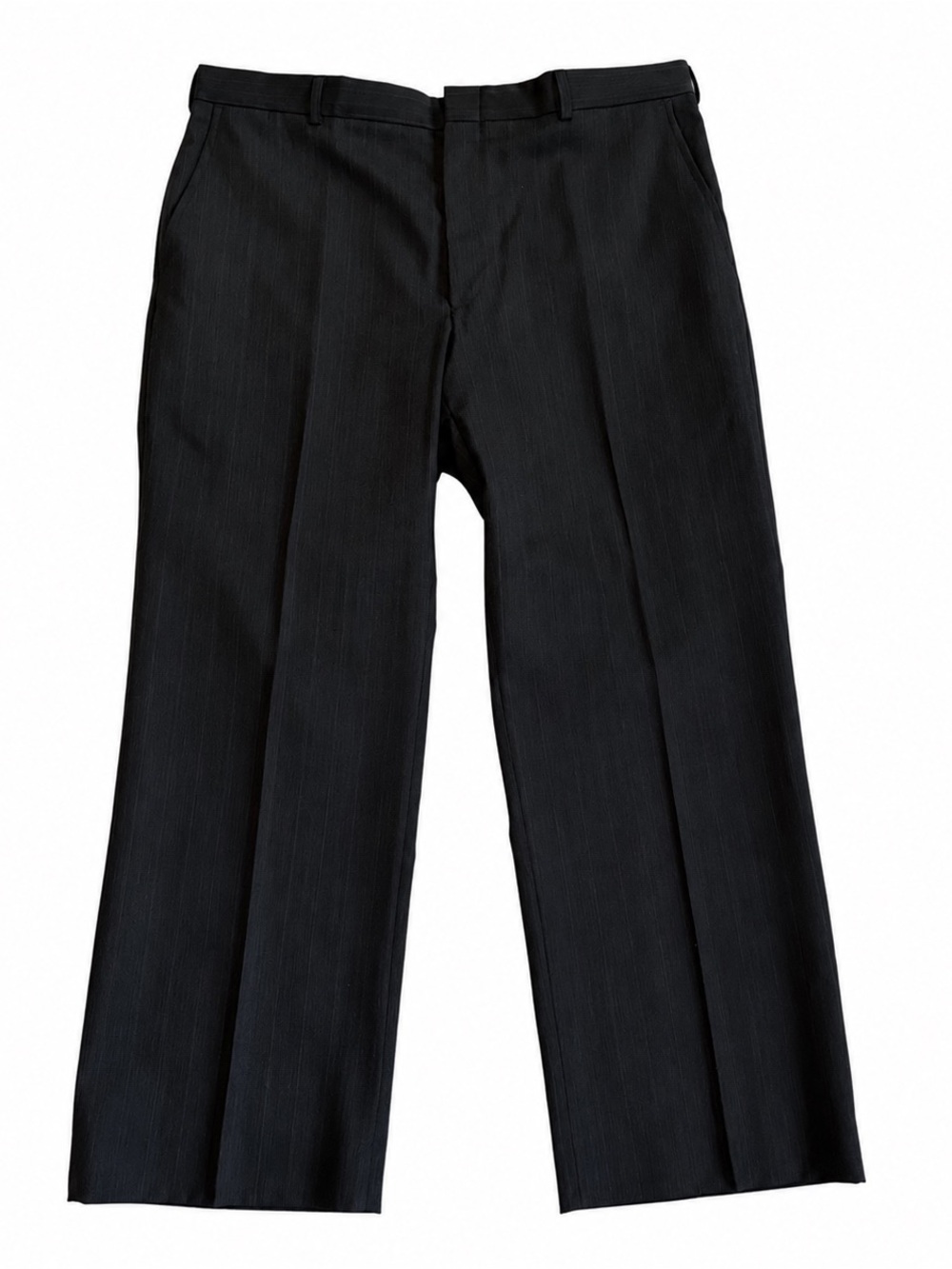 Andhurst Men’s Dress Pants W38x28 Black Pinstripe Wool Blend Flat Front